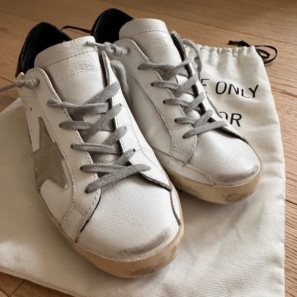GOLDEN GOOSE Superstar Mixed Leather Sneakers Size 36 - Picture 4 of 11